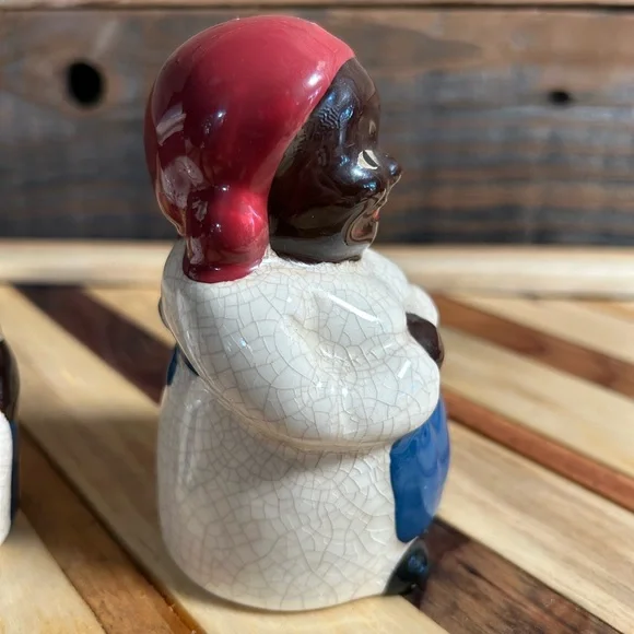 Vintage Aunt Jemima and Uncle Moses Salt Pepper Shakers Black Americana Chef - Picture 5 of 16